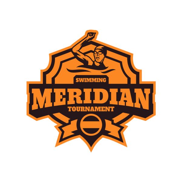 Meridian Tournament Swimming logo template Miniatura
